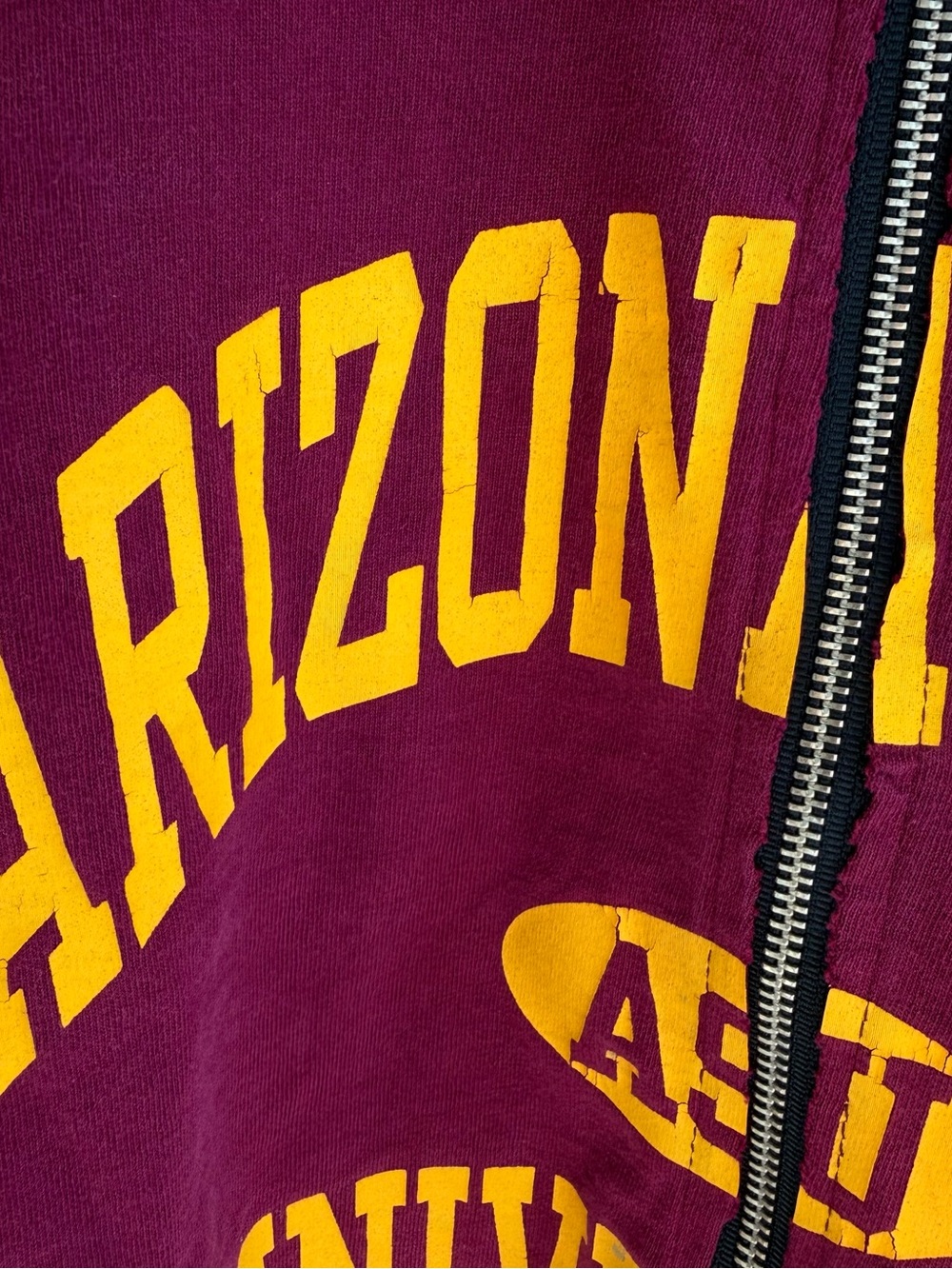 Arizona State University Burgundy Cropped Zip - Picture 5 of 10